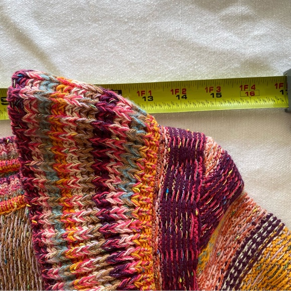 Pilcro Anthropology Ruffled Sweater Size XS Multi-Color Knit Boho Chic Ruffles - Picture 9 of 11
